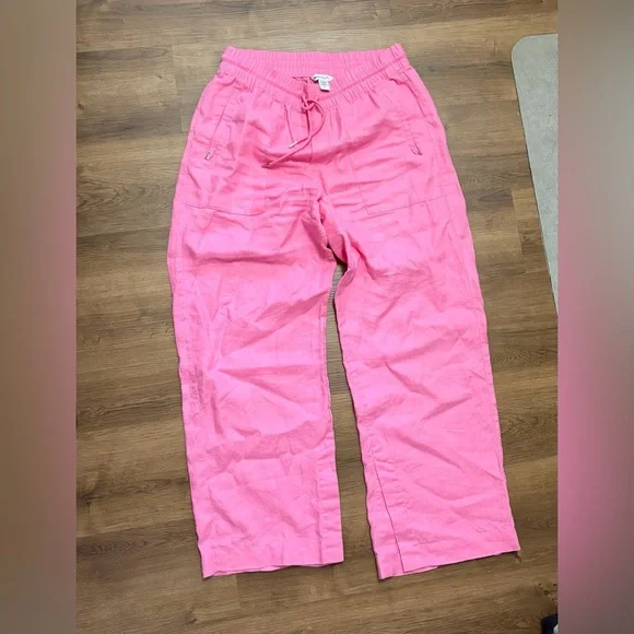 Athleta Retreat Linen High rise Wide Leg Drawstring Pants - Picture 2 of 4